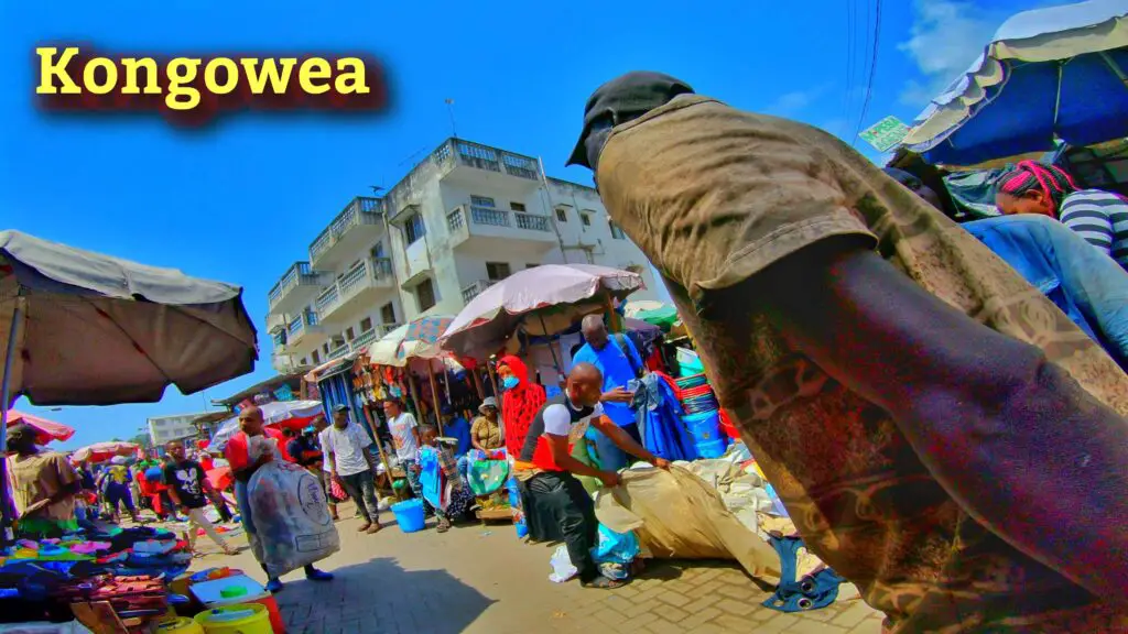 The view of Kongowea market - people busy doing business