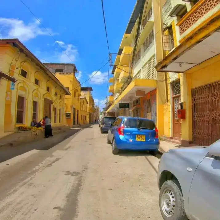 Colorful buildings in Mombasa Old Town