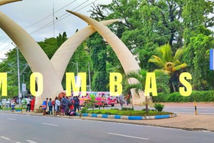 Tusk monument in Mombasa along Moi Avenue