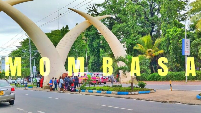 Tusk monument in Mombasa along Moi Avenue