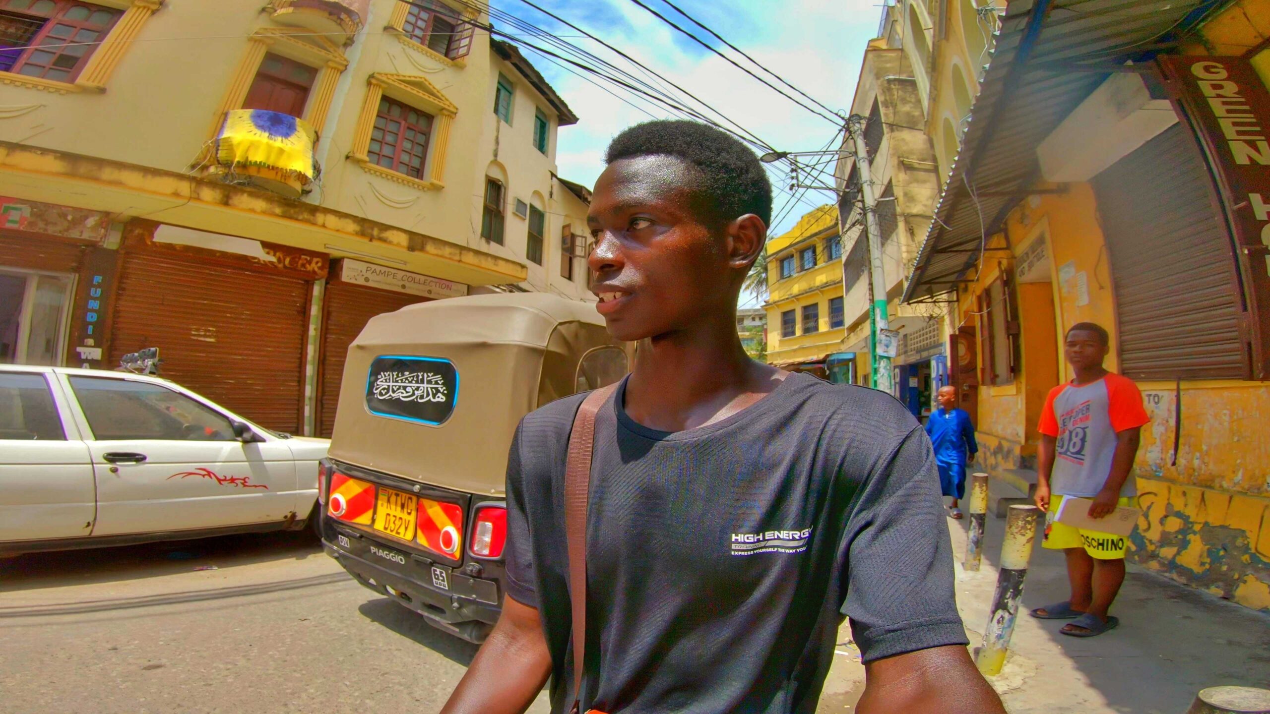 Searching for the shops in the old town of Mombasa