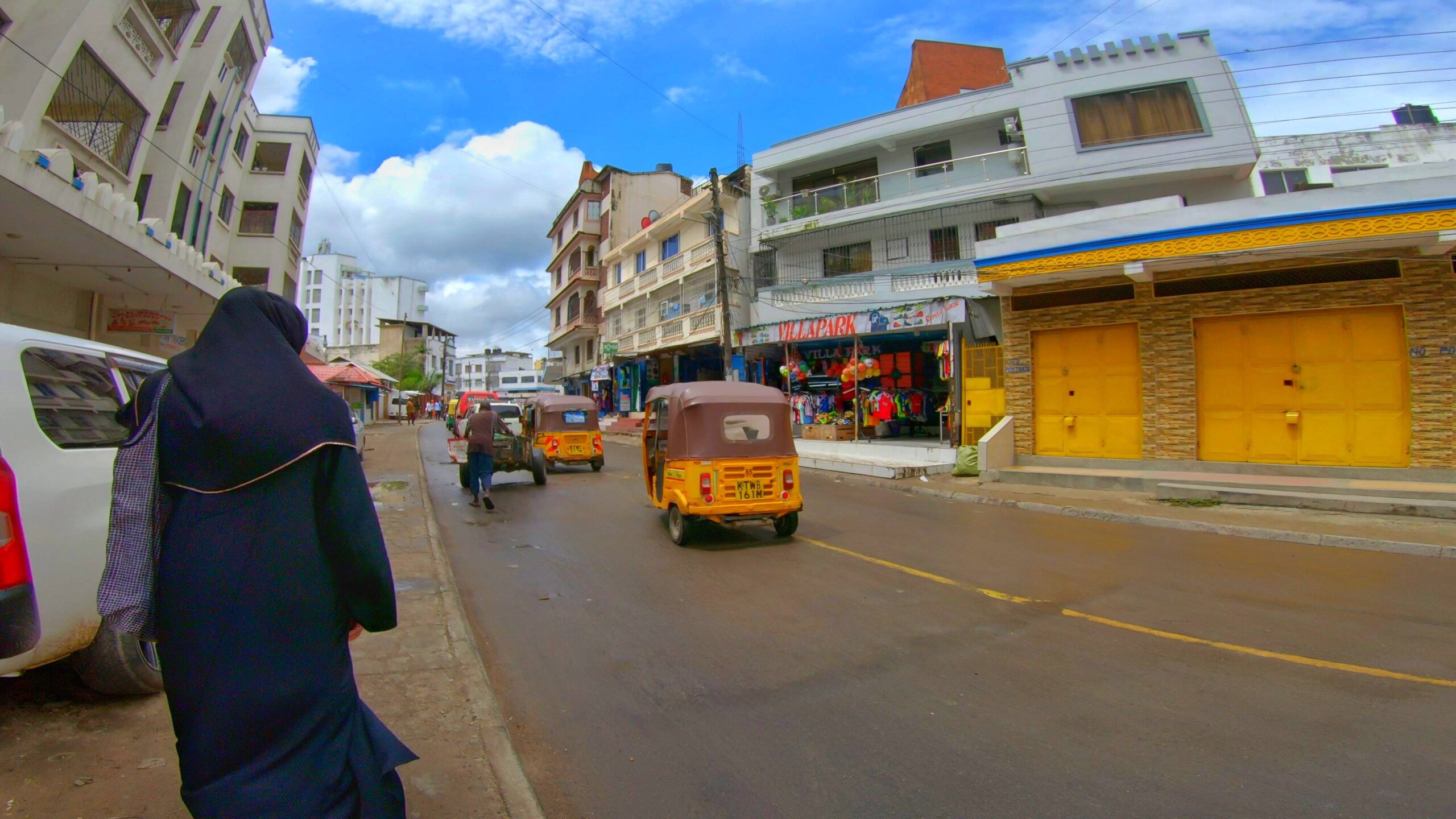 Mombasa streets during clear skies