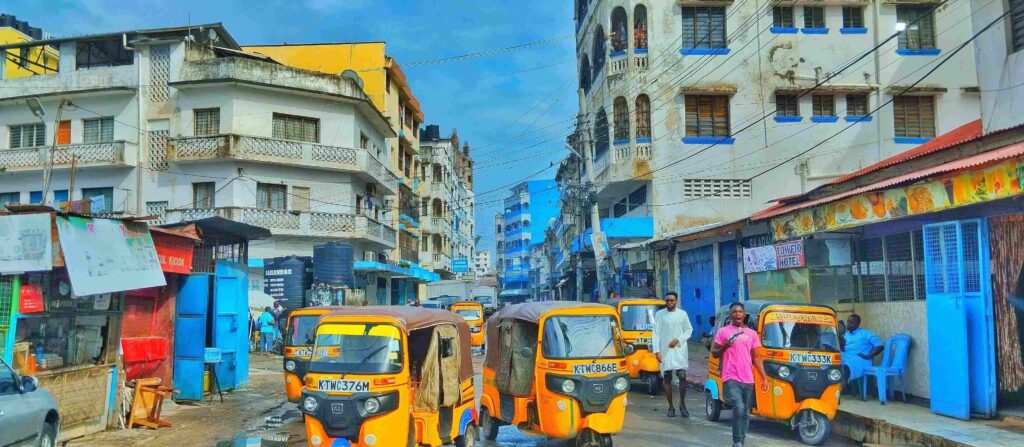 An image showing tuk tuks in Mombasa Bondeni