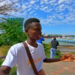 Standing at Mama Ngina waterfront entrance seeing likoni ferry