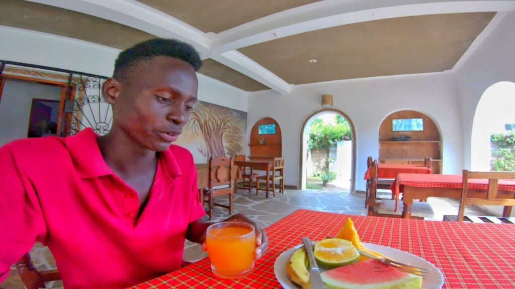 Having a breakfast in Malindi still exploring solo