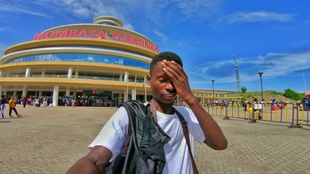 Taking a selfie in front of Mombasa Terminus