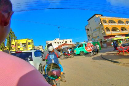 malindi town view on a motorcycle