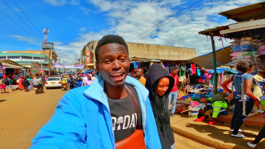 vlogging with a girl in the market