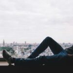 A man sitting on the window